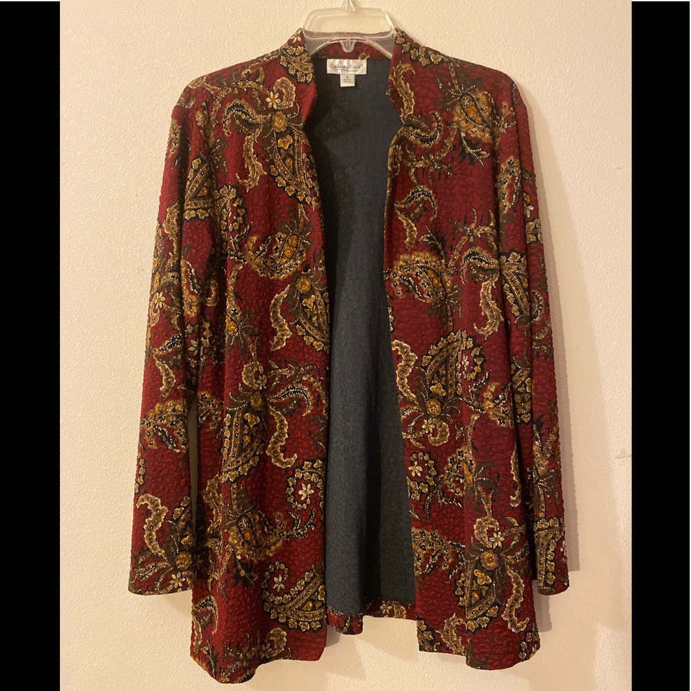 Coldwater Creek paisley open front cardigan